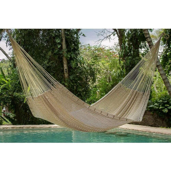 Outdoor undercover cotton Mayan Legacy hammock Family size Marble