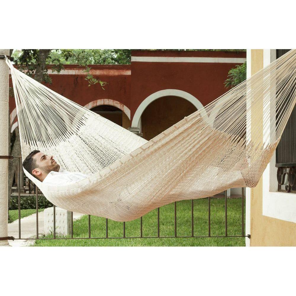 Outdoor undercover cotton Mayan Legacy hammock Family size Marble