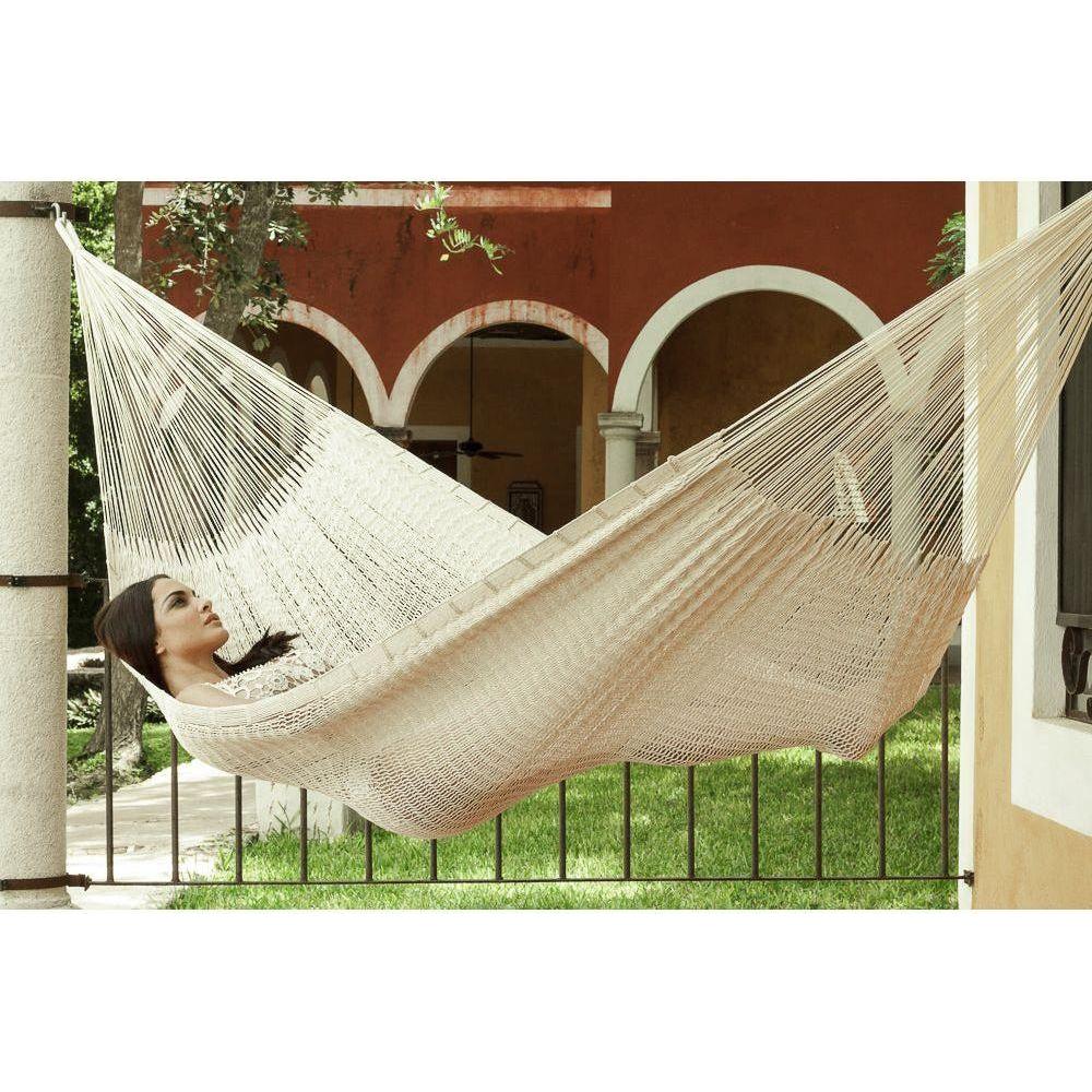 Outdoor undercover cotton Mayan Legacy hammock Family size Marble