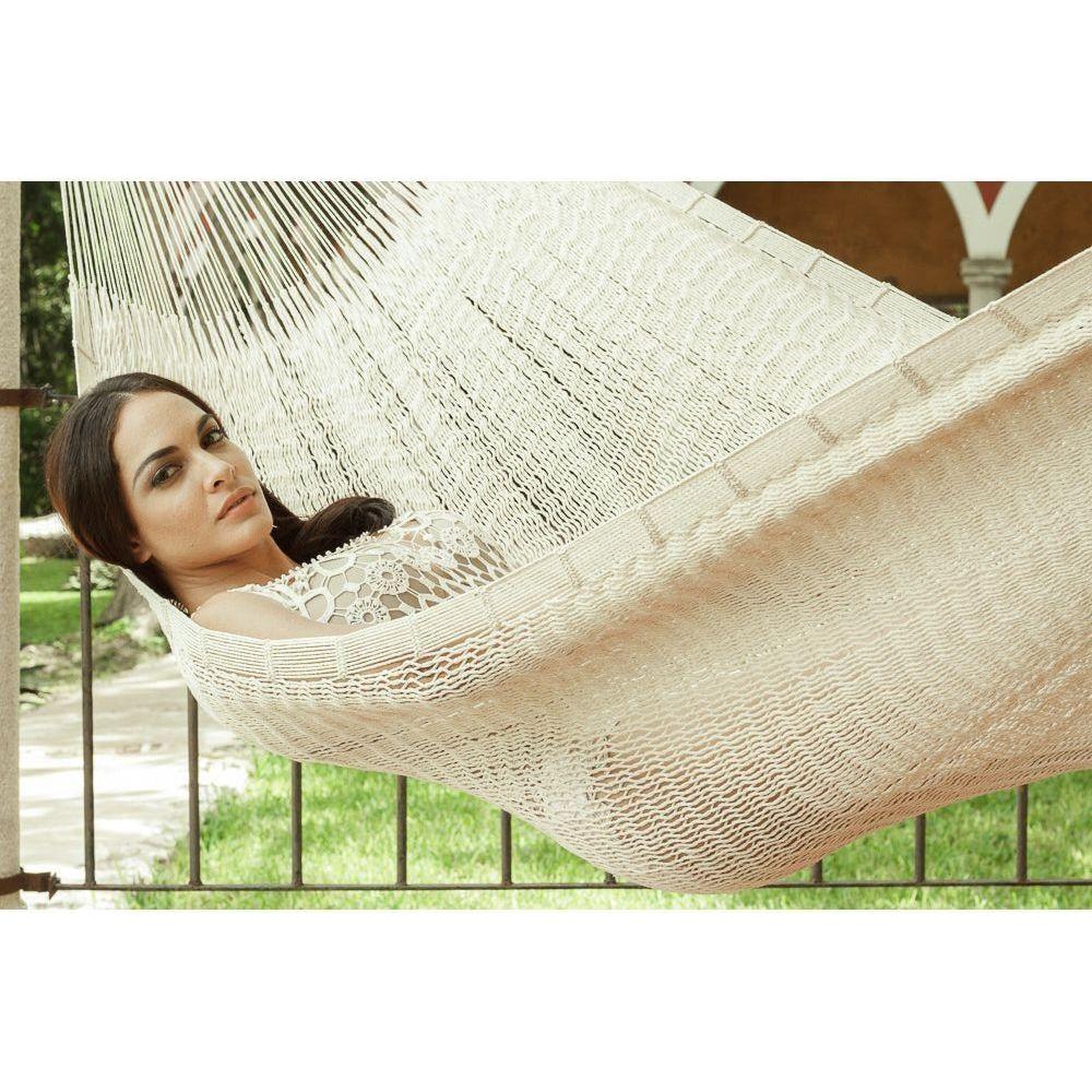 Outdoor undercover cotton Mayan Legacy hammock Family size Marble