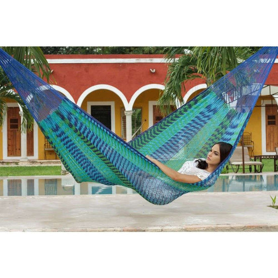Outdoor undercover cotton Mayan Legacy hammock King size Caribe