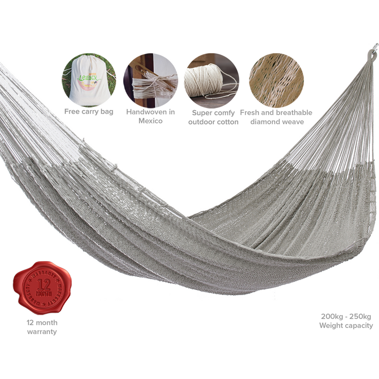 Outdoor undercover cotton Mayan Legacy hammock King size Dream Sands