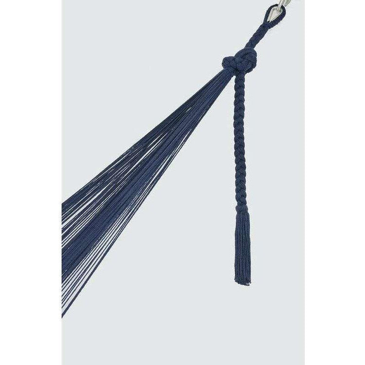 Outdoor undercover cotton Mayan Legacy hammock with hand crocheted tassels King Size Blue - Magdasmall