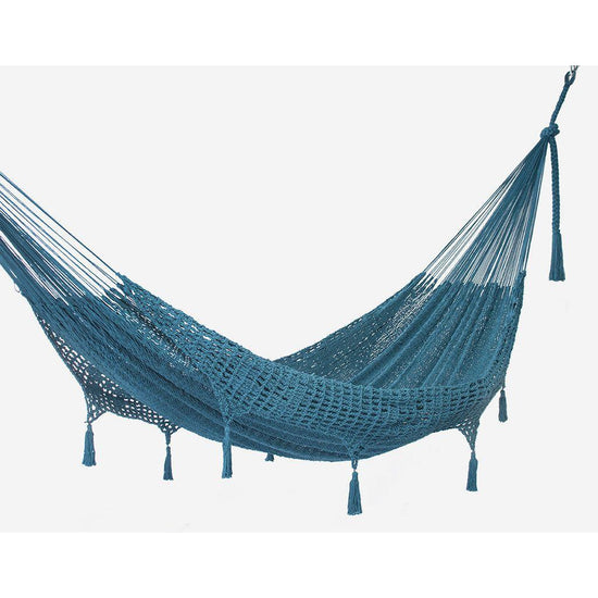 Outdoor undercover cotton Mayan Legacy hammock with hand crocheted tassels King Size Bondi - Magdasmall