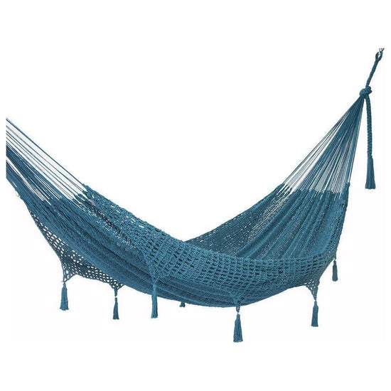 Outdoor undercover cotton Mayan Legacy hammock with hand crocheted tassels Queen Size Bondi - Magdasmall