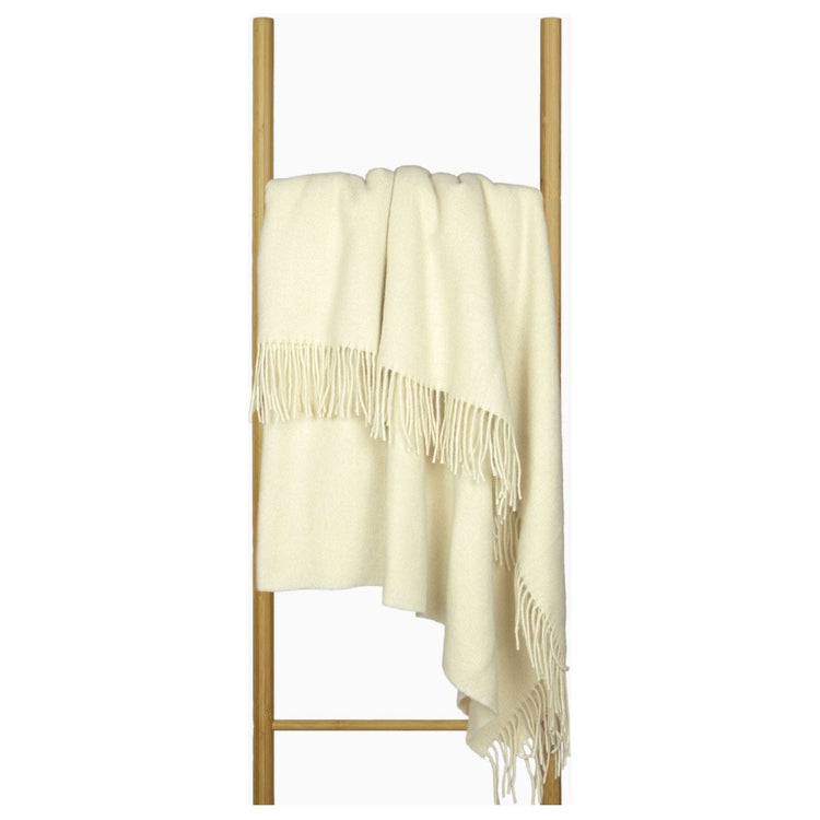 Oxford Throw - Merino Wool Blend - Ivory - Magdasmall