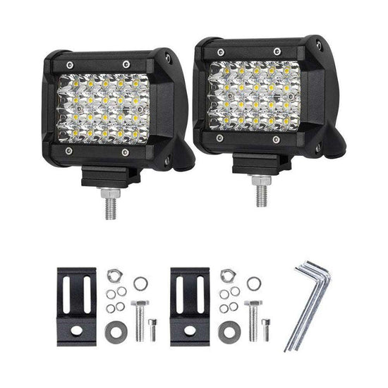 Pair 4 inch Spot LED Work Light Bar Philips Quad Row 4WD 4X4 Car Reverse Driving