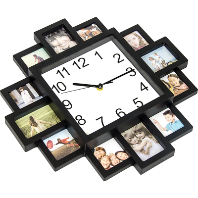 Photo Frame Clock Picture Collage 12-P Display Wall Clock Photowall Home Décor - Magdasmall