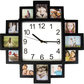 Photo Frame Clock Picture Collage 12-P Display Wall Clock Photowall Home Décor - Magdasmall