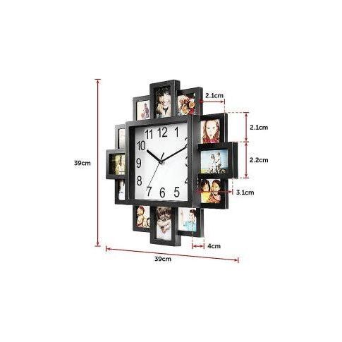 Photo Frame Clock Picture Collage 12-P Display Wall Clock Photowall Home Décor