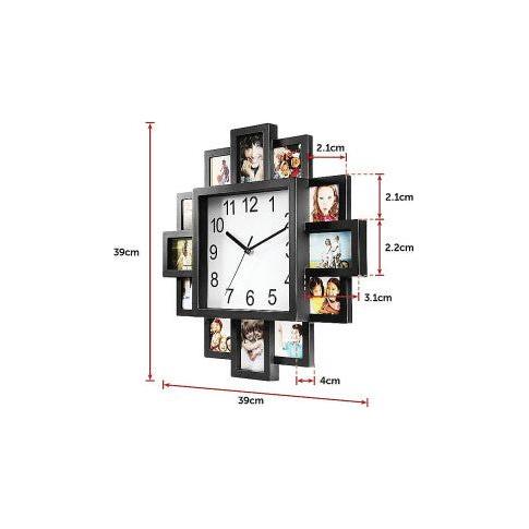 Photo Frame Clock Picture Collage 12-P Display Wall Clock Photowall Home D&eacute;cor