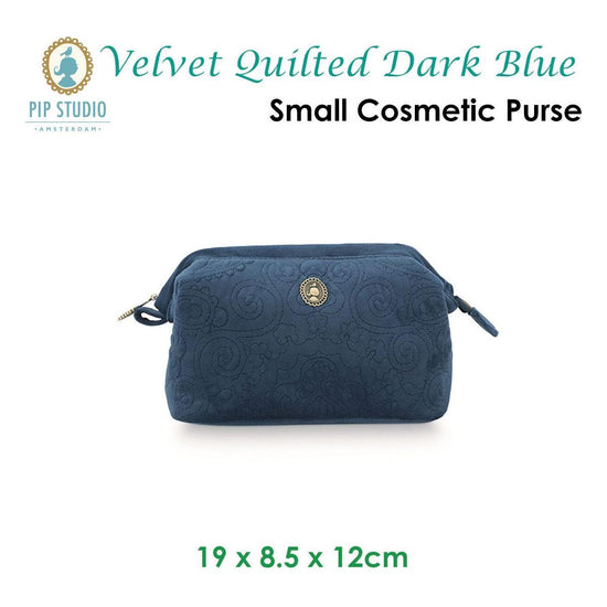 PIP Studio Velvet Quilted Dark Blue Small Cosmetic Purse