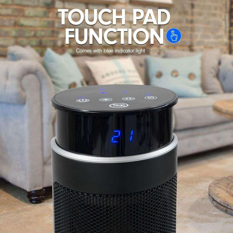 Pronti Electric Tower Heater 2000W Ceramic Portable Remote - Black - Magdasmall
