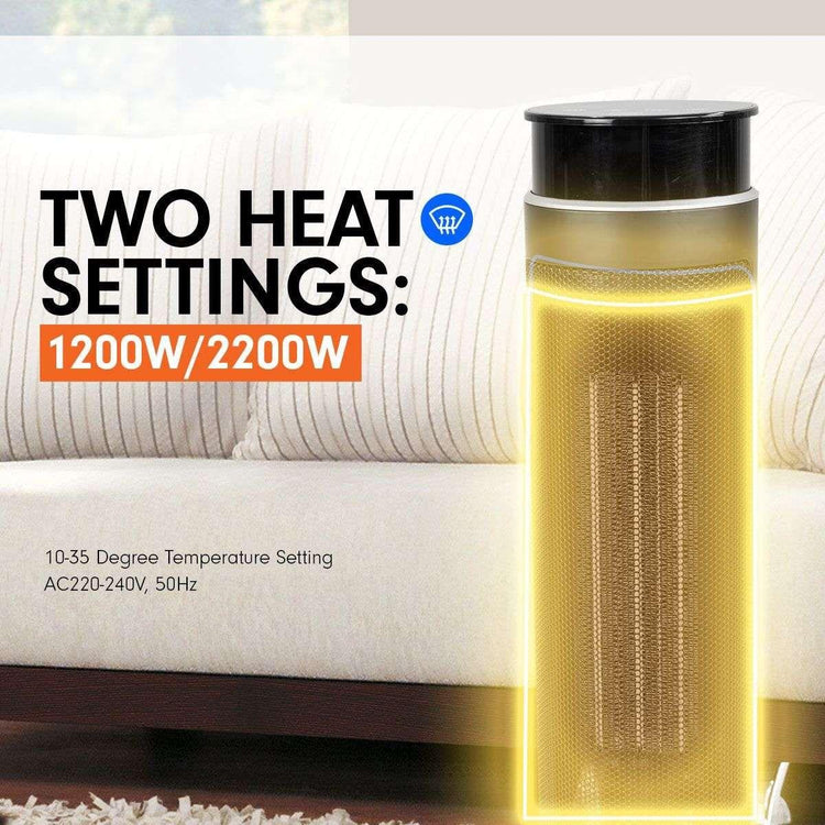 Pronti Electric Tower Heater 2000W Ceramic Portable Remote - Black - Magdasmall