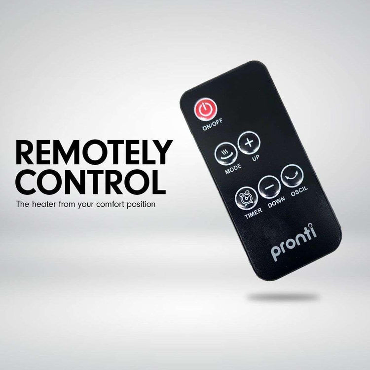 Pronti Electric Tower Heater 2000W Ceramic Portable Remote - Black - Magdasmall