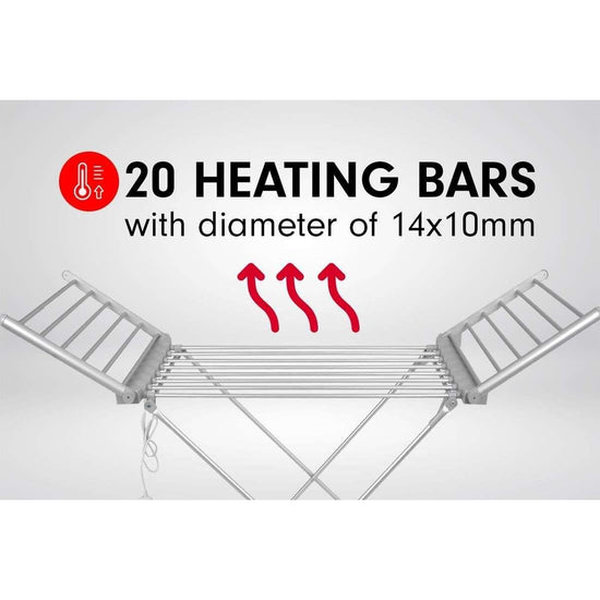 Pronti Heated Towel Clothes Rack Dryer Warmer Rack Airer Heat Line Hanger Laundry