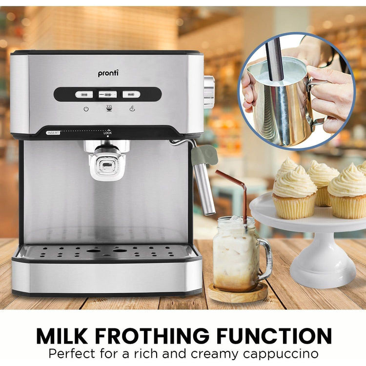 Pronti Toaster, Kettle & Coffee Machine Breakfast Set - Black