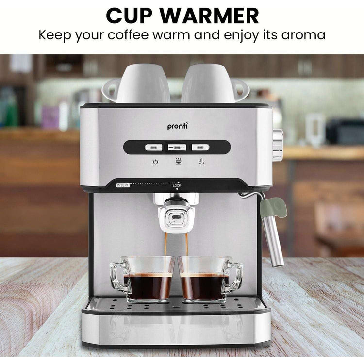 Pronti Toaster, Kettle & Coffee Machine Breakfast Set - Black