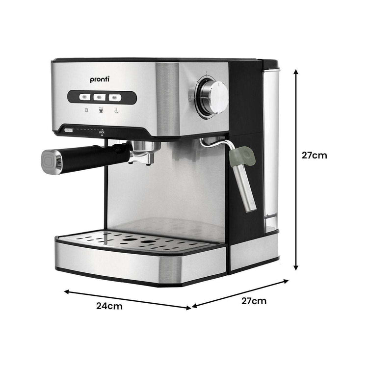 Pronti Toaster, Kettle & Coffee Machine Breakfast Set - Black