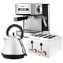 Pronti Toaster, Kettle & Coffee Machine Breakfast Set - White - Magdasmall