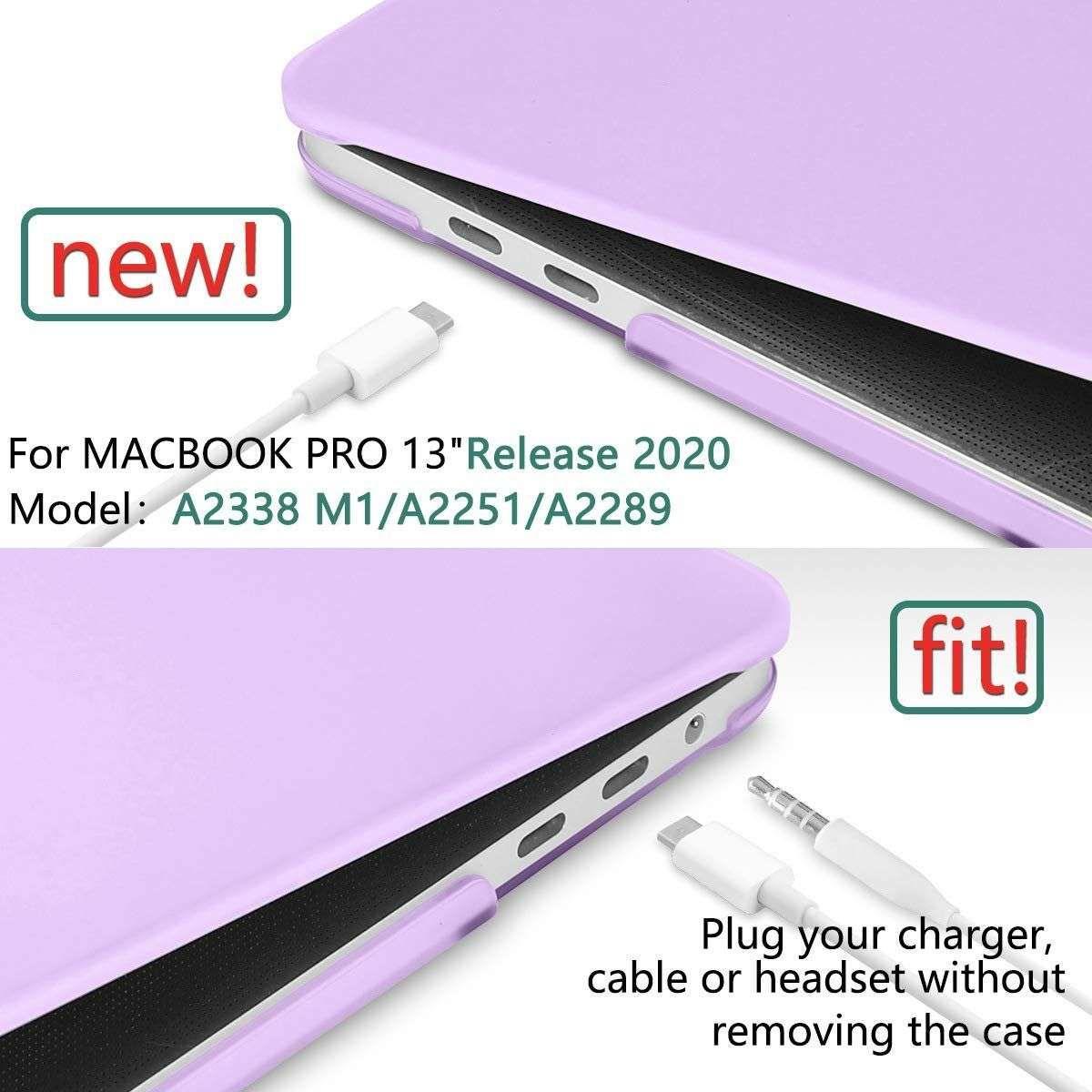 Purple MacBook Pro 13 Inch Case 2016-2023 M1 M2 A2338 A2289 A2251 A2159 Hard Shell Case Keyboard Cover
