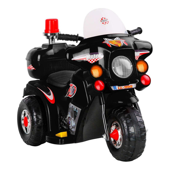 Rigo Kids Electric Ride On Police Motorcycle Motorbike 6V Battery Black