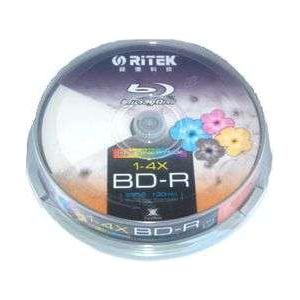 Ritek Blu-Ray BD-R 2X 25GB 130Min White Top Printable 10pcs