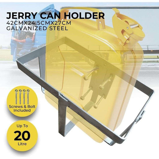 RYNOMATE 20L Jerry Can Holder for 4x4 Camper Trailer Caravan (Silver)