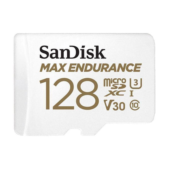SANDISK 128GB MAX High Endurance microSDHC Card SQQVR 60,000 Hr Hrs UHS-I C10 U3 V30 100MB/s R, 40MB/s W SD adaptor 10Y