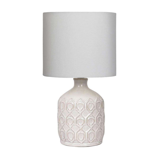 Sarantino Ceramic Table Lamp In Cream - Magdasmall