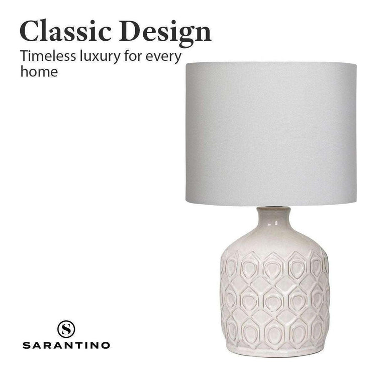 Sarantino Ceramic Table Lamp In Cream
