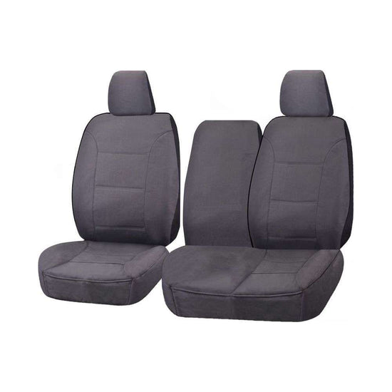 Seat Covers for TOYOTA LANDCRUISER 100 SERIES 1998 - 2015 STANDARD HZJ-FZJ105R FRONT BUCKET + _ BENCH WITH FOLD DOWN ARMREST/CUP HOLDER CHARCOAL CHALLENGER