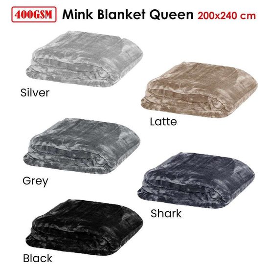 Soft Plain Faux Mink Blanket Queen Latte