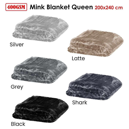 Soft Plain Faux Mink Blanket Queen Silver - Magdasmall