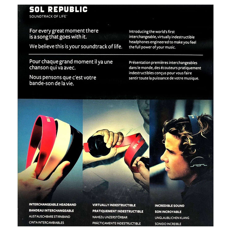 SOL Republic Tracks HD High Def V10 Headphones On Ear Wired Black