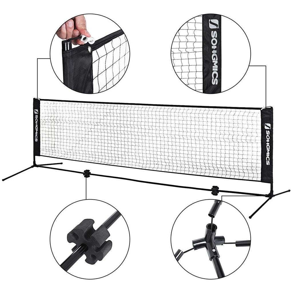 SONGMICS 3m Portable Tennis Badminton Net Black