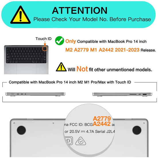 Suitable for MacBook Pro 14 Max Inch Case 2023 2022 2021 M2 A2779 M1 A2442 Hardshell Case Keyboard Cover Grey