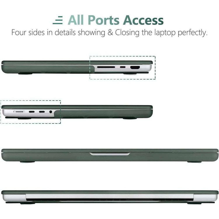 Suitable for MacBook Pro 16 inch Case 2023 2022 2021 M2 A2780 A2485 M1 Pro/Max Hard Shell Case Keyboard Cover Midnight Green