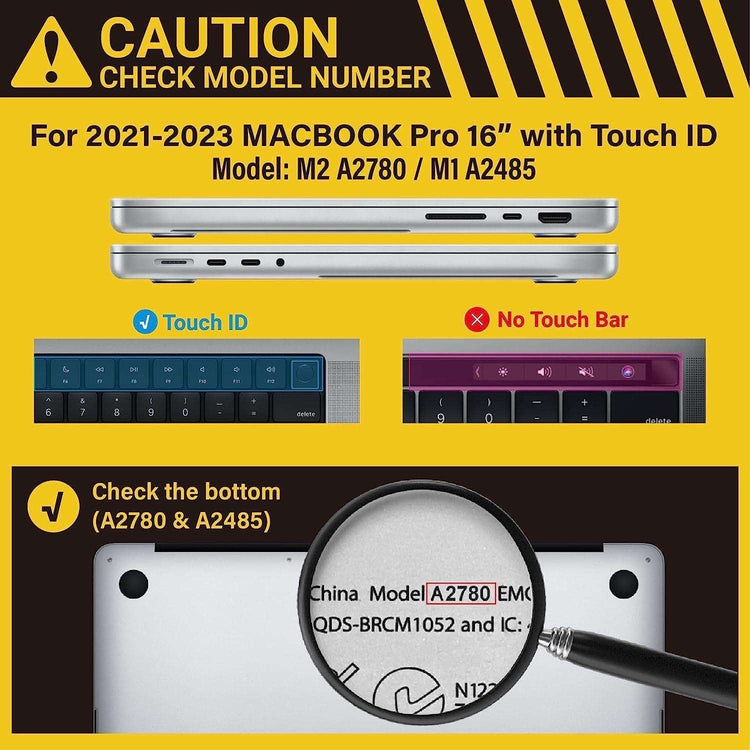 Suitable for MacBook Pro 16 inch Case 2023 2022 2021 M2 A2780 A2485 M1 Pro/Max Hard Shell Case Keyboard Cover White