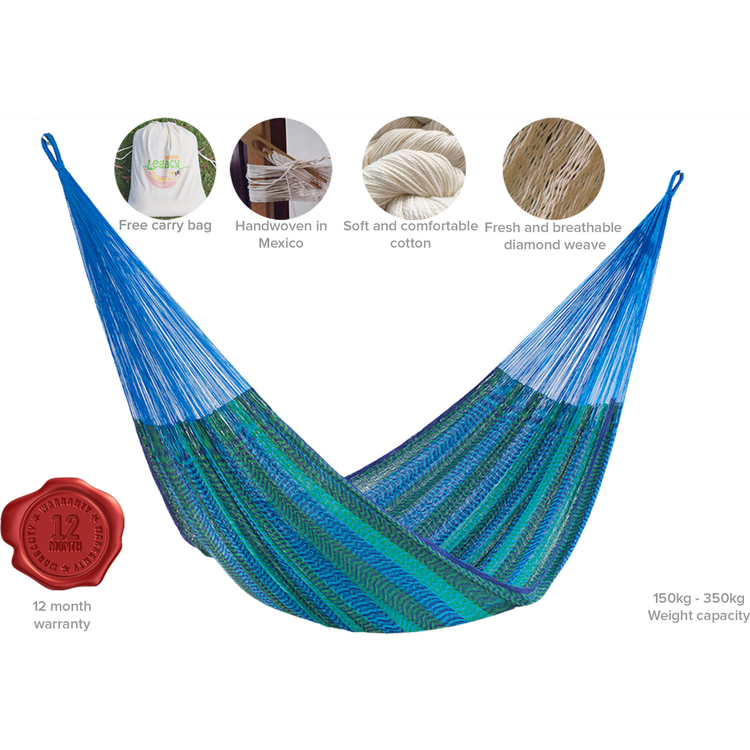 The out and about Mayan Legacy hammock Doble Size in Caribe colour