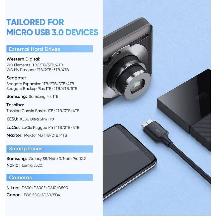 UGREEN 20103 USB-C to Micro-B 3.0 Cable 1M