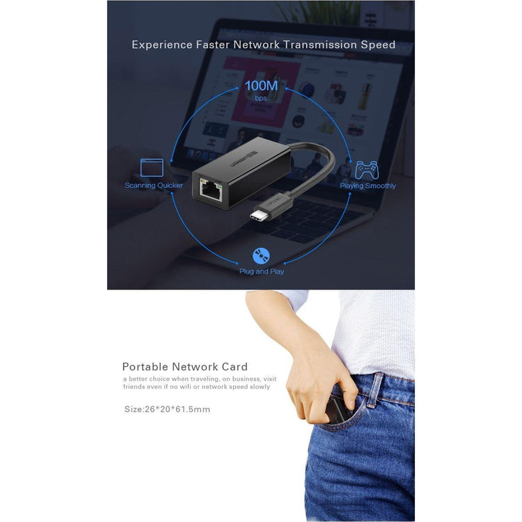 UGREEN 30287 USB-C 10/100Mbps Ethernet Adapter