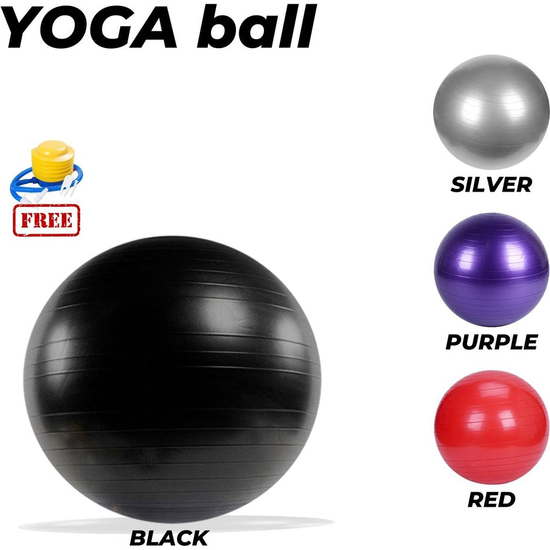 VERPEAK Yoga Ball 55cm (Black) FT-YB-100-SD / FT-YB-100-ZM