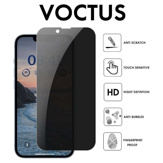 VOCTUS iPhone 14 Pro Max Privacy Tempered Glass Screen Protector 2Pcs (Raw)