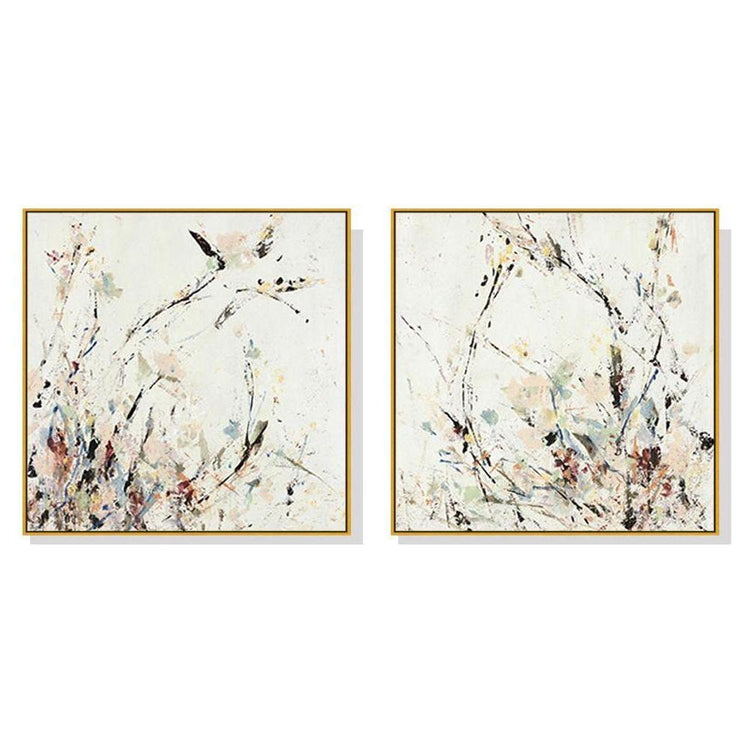Wall Art 40cmx40cm Afternoon Walk 2 Sets Gold Frame Canvas - Magdasmall