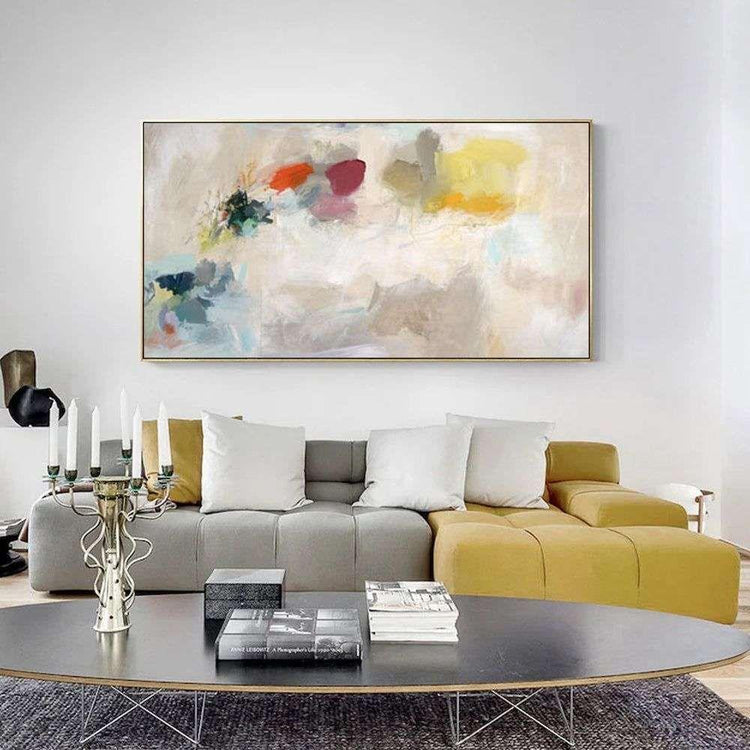 Wall Art 50cmx100cm Abstract Crystal Gold Frame Canvas - Magdasmall