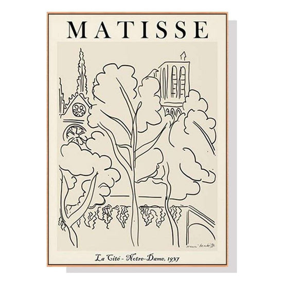Wall Art 50cmx70cm Line Art By Henri Matisse Wood Frame Canvas - Magdasmall