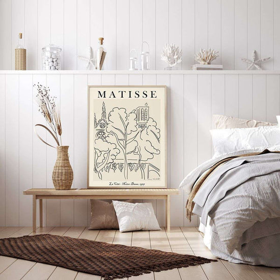 Wall Art 50cmx70cm Line Art By Henri Matisse Wood Frame Canvas - Magdasmall