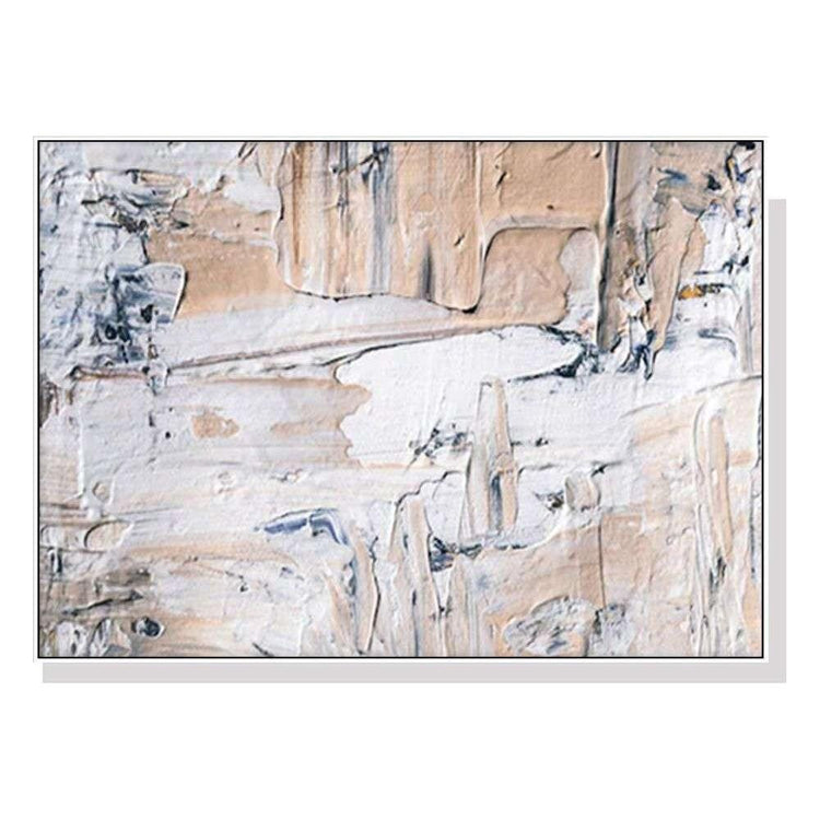 Wall Art 60cmx90cm Modern Abstract Oil Painting Style White Frame Canvas - Magdasmall
