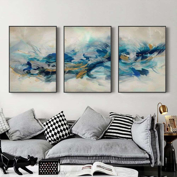 Wall Art 60cmx90cm The Universal 3 Sets Black Frame Canvas - Magdasmall